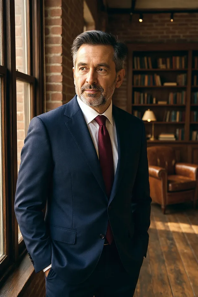 A man in a suit, aged about twenty years